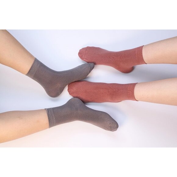 Women 5 Pairs Assorted 2 Crew Thin Ankle Height Anti Odor Soft Ankle Socks - Picture 5 of 6